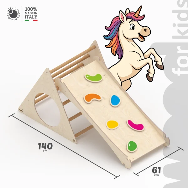 Triangolo con scivolo e arrampicata Montessori
